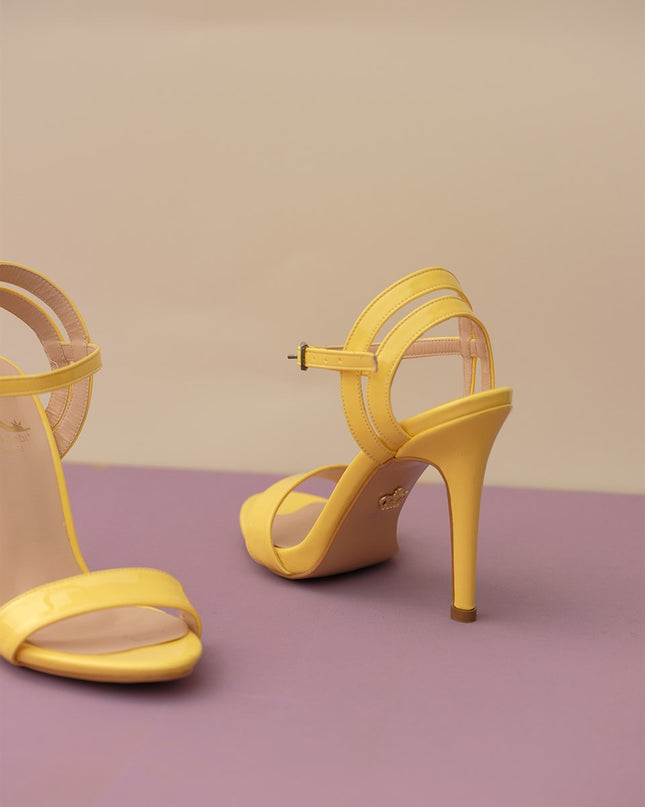 Guaraci Thin Heel 10 Cm Yellow Matte Heeled Shoes║1017