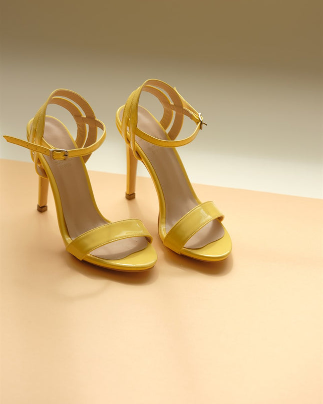 Guaraci Thin Heel 10 Cm Yellow Matte Heeled Shoes║1017