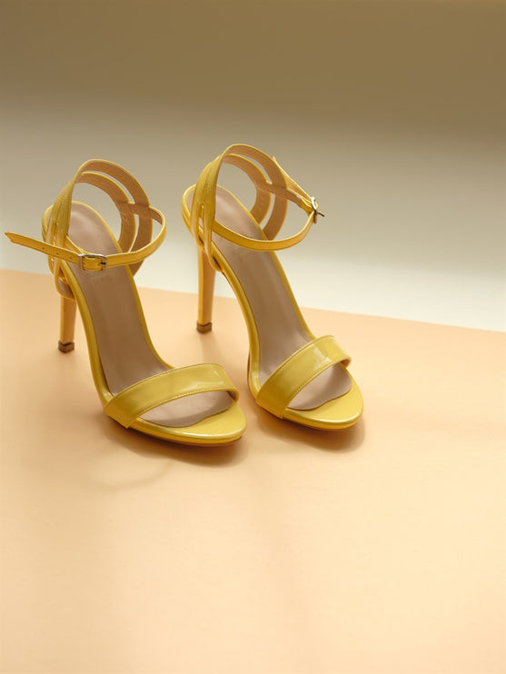 Guaraci Thin Heel 10 Cm Yellow Matte Heeled Shoes║1017