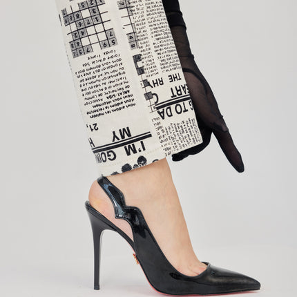 Elisa Thin Heel Black Patent Leather Stiletto 421║