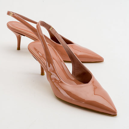 Cozy Thin Heel Dusty Rose Patent Leather Stiletto 153║