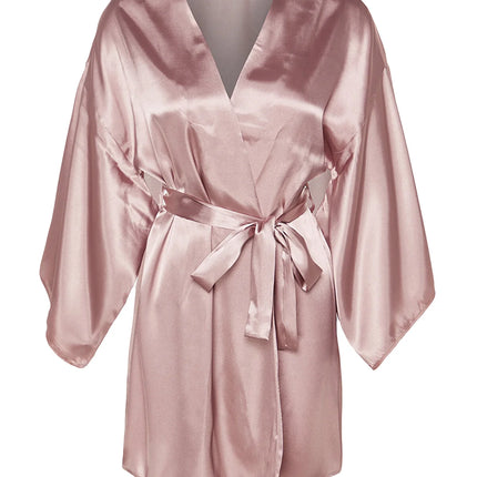 Powder Belted Satin Woven Dressing Gown
