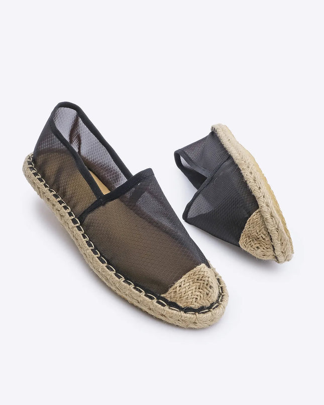 Kafyen Mesh Jute Espadrille Black ●11