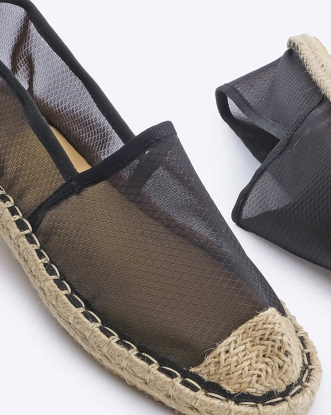 Kafyen Mesh Jute Espadrille Black ●11