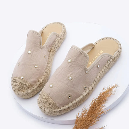 Tospe Stoned Daily Jute Espadrille Slippers Beige ●12
