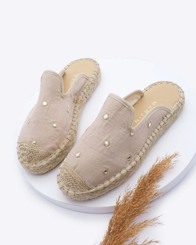 Tospe Stoned Daily Jute Espadrille Slippers Beige ●12