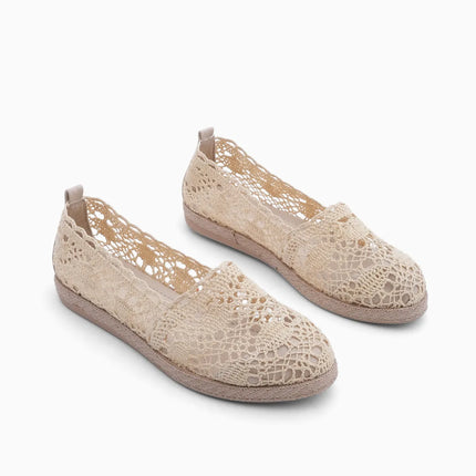 Erlin Knitted Espadrille Casual Shoes Beige ●7