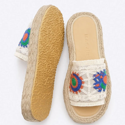 Derpa Tasseled Braided Thick Sole Jute Espadrille Slippers Blue ●13