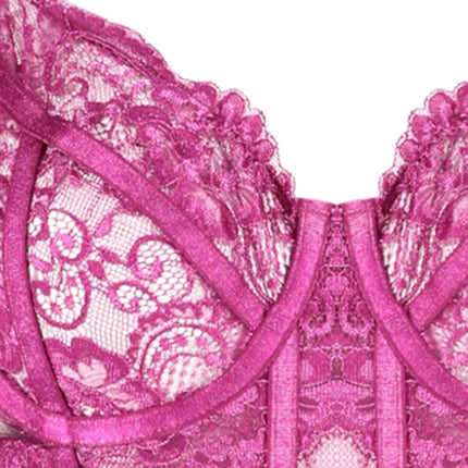 Fuchsia Lace Knitted Bodysuit