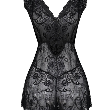 Black Lace Knitted Fantasy Nightgown