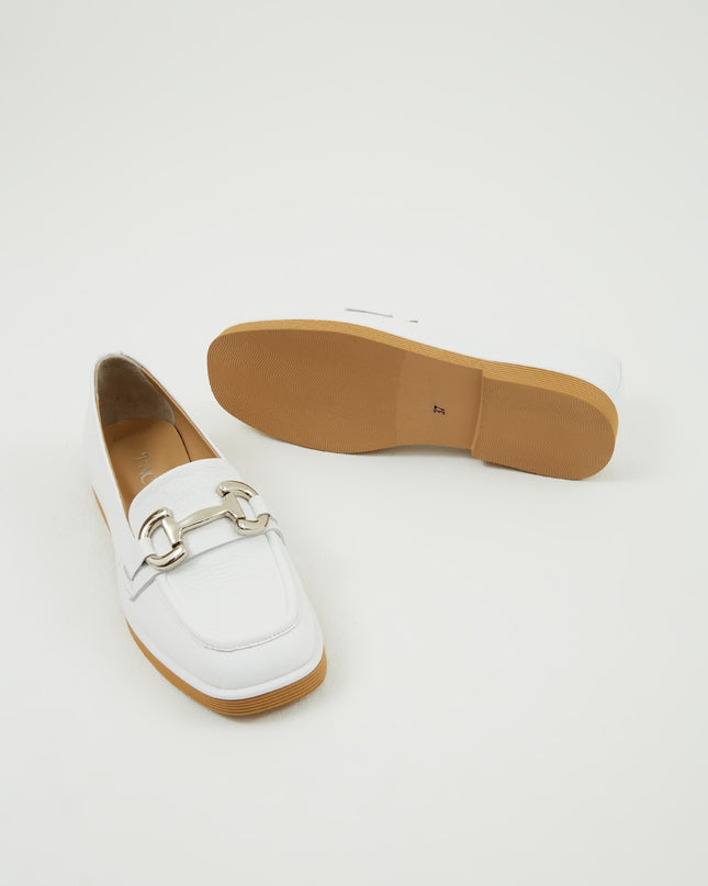 White Women's Genuine Loafers 12║