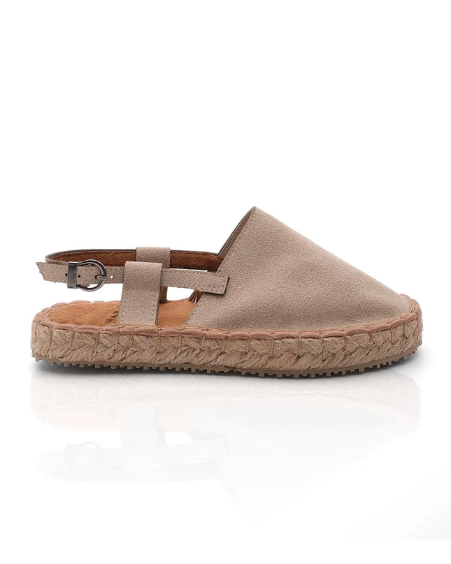 Straw Detailed Closed-Front Espadrille Sandals Beige ●6