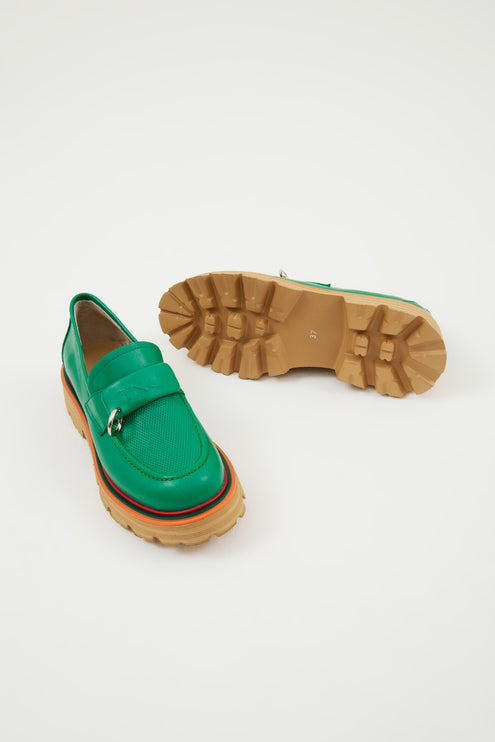 حذاء لوفر جلد طبيعي للنساء من الجلد الأسود -353