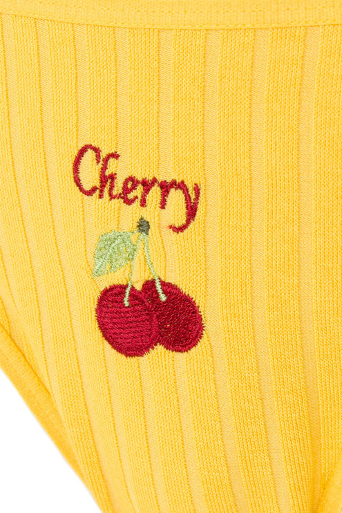 Juicy Joy 'Scarlet Berry' Fruit Embroidered Panties Red