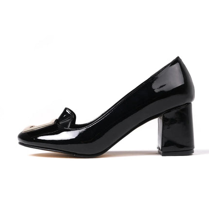 Adela Black Color Heeled Shoes 120║