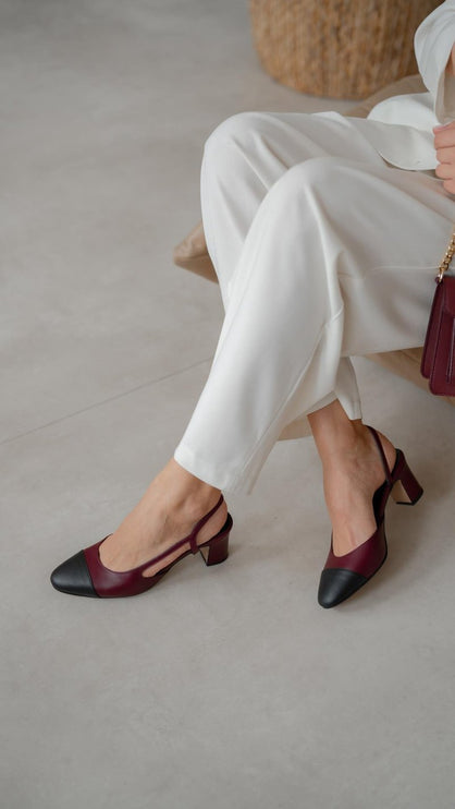 Amina Beige Genuine Leather Heeled Shoes 506║