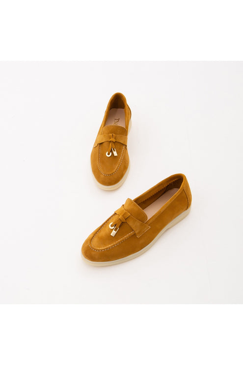 Women's Leather Loafers Blue -307