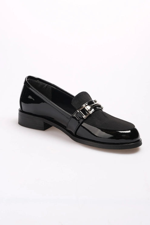 حذاء بيرنيس أكسفورد جلد أسود اللون F14