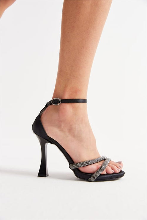 Bois Women's Heeled Shoes Black Satin 184║