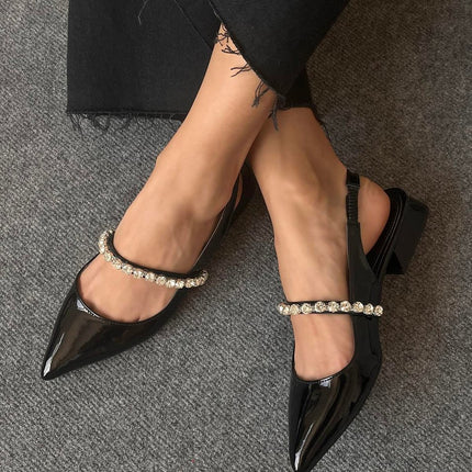 Bond Women's Stone Detailed Heeled Patent Leather Shoes Claret Burgundy 532║