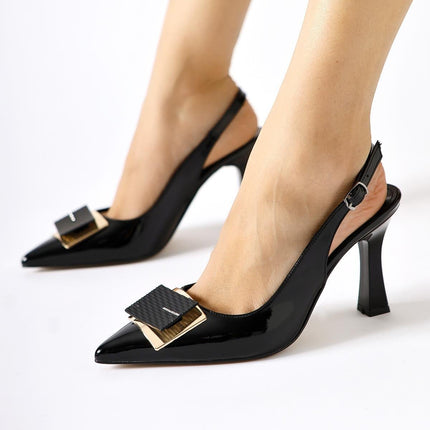 Chaterine Ten Buckle Detailed High Heels 1058║