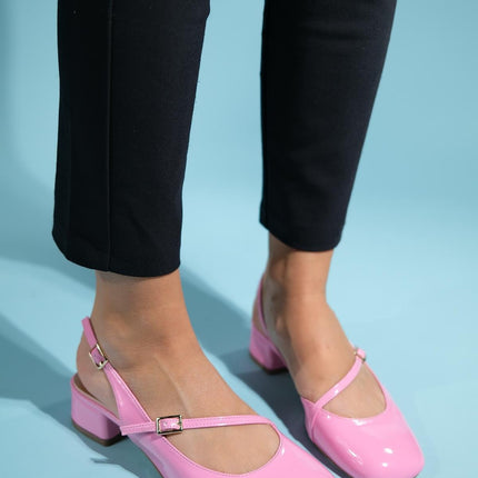 Arıs Orange Patent Leather Women's Heeled Sandals -0013