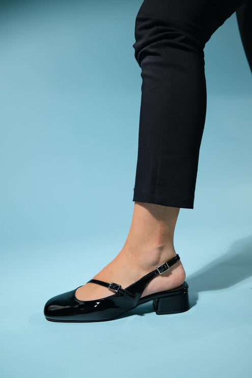 Arıs Orange Patent Leather Women's Heeled Sandals -0013