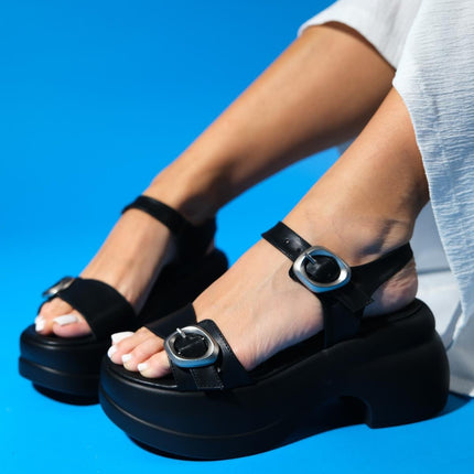 LAUS Dark Beige Women's Wedge Sandals 0024