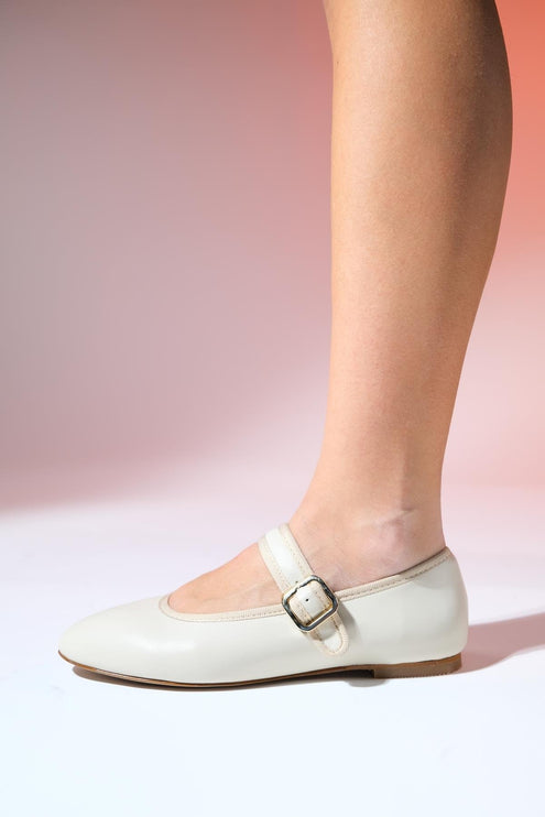 حذاء باليرينا نسائي من رولو باللون البيج F310