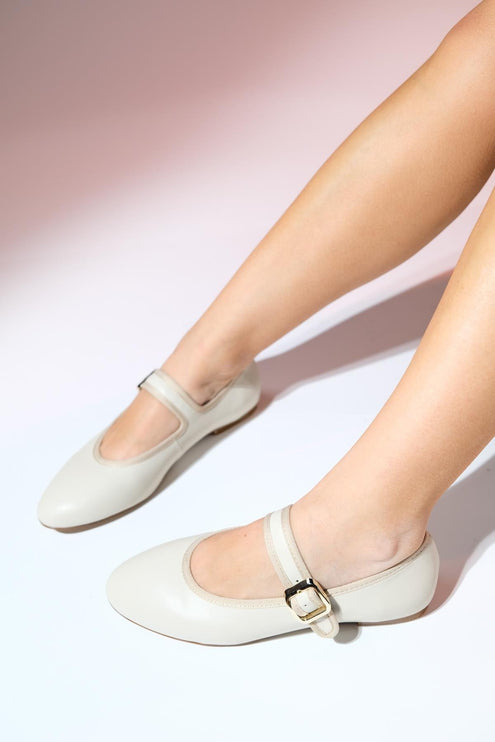 ROLLO Beige Skin Women's Ballerina Shoes F310