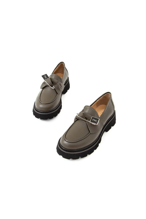 Black Women's Genuine Leather Loafers -337
