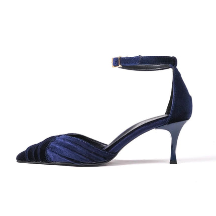 Dina Navy Blue High Heeled Shoes 141║