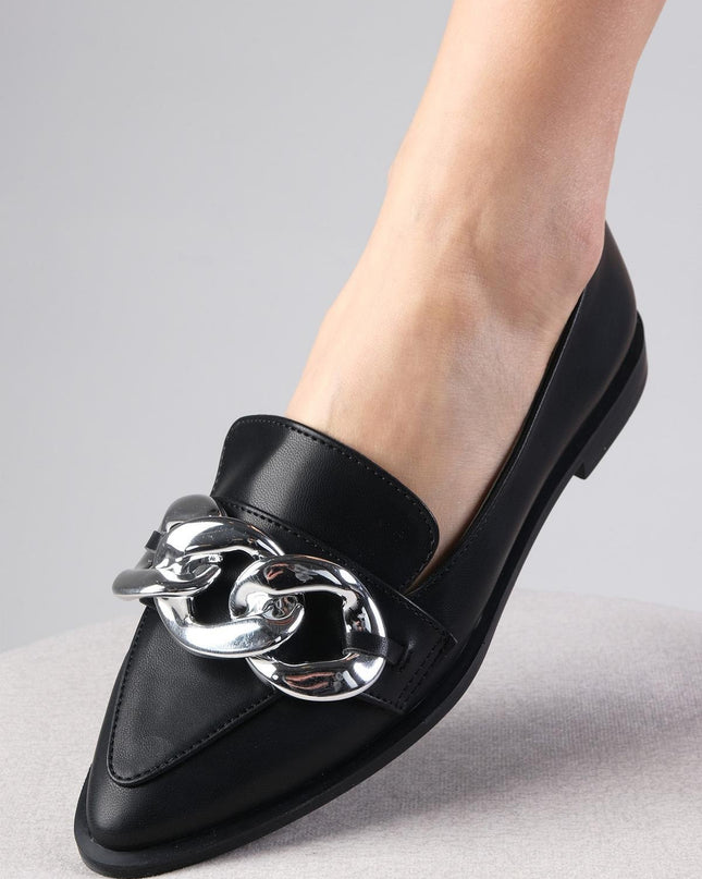 Gianna Black Chain Loafer F09