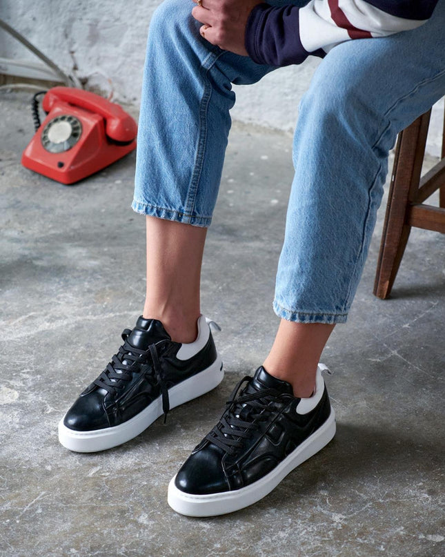 GREDY BLACK WHITE SNEAKERS -285