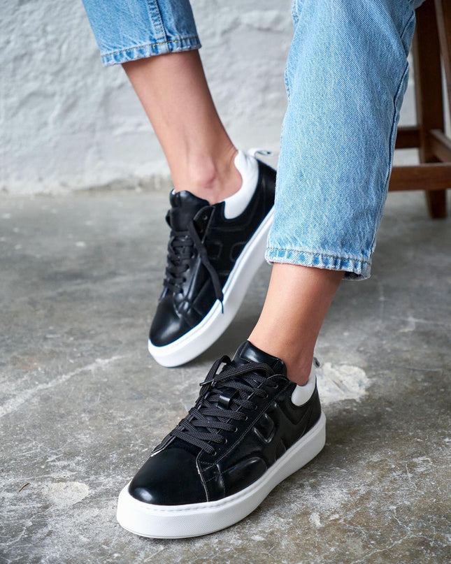 GREDY BLACK WHITE SNEAKERS -285