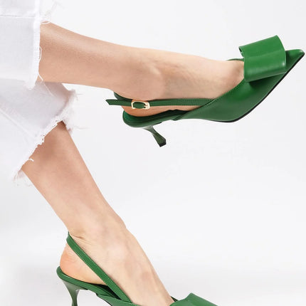 Jenna Green Color Heeled Shoes 132║