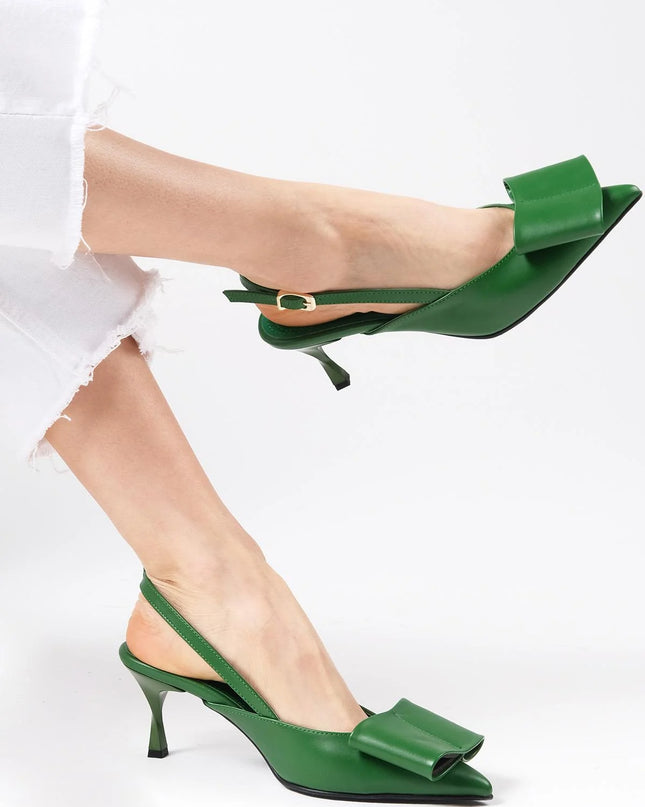 Jenna Green Color Heeled Shoes 132║