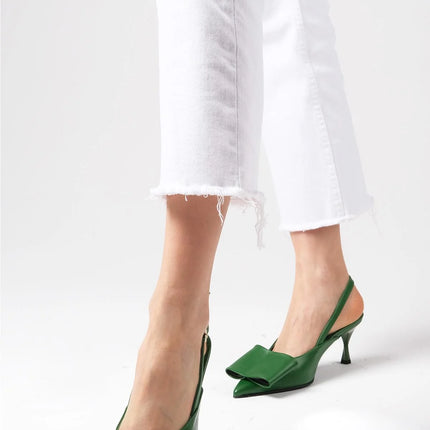 Jenna Green Color Heeled Shoes 132║