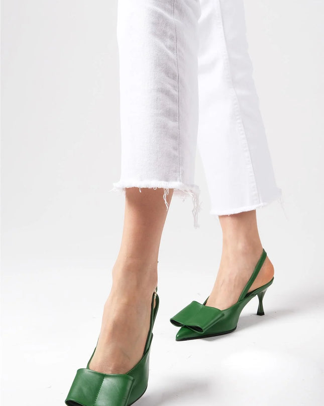 Jenna Green Color Heeled Shoes 132║