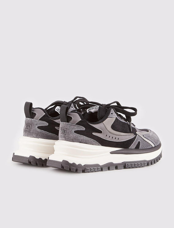 Women's Gray Lace-Up Rubber Sole Sports Shoes -104