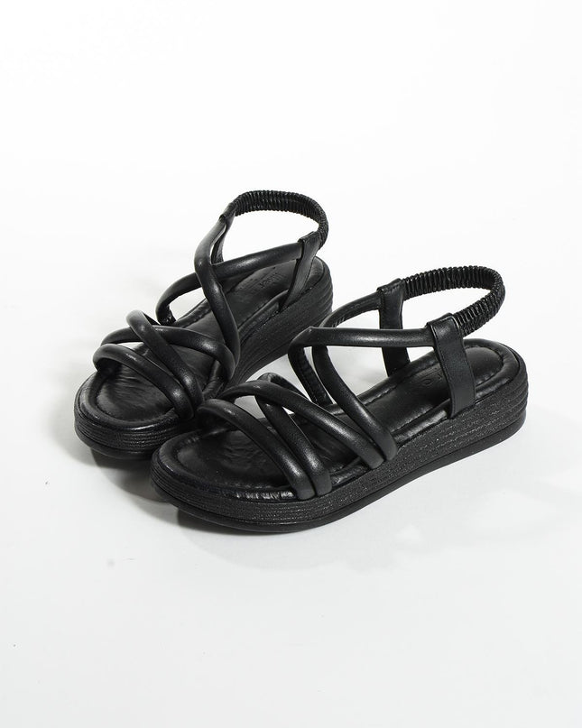 Keila White Rubber Detail Pofidic Piping Women's Sandals - 004