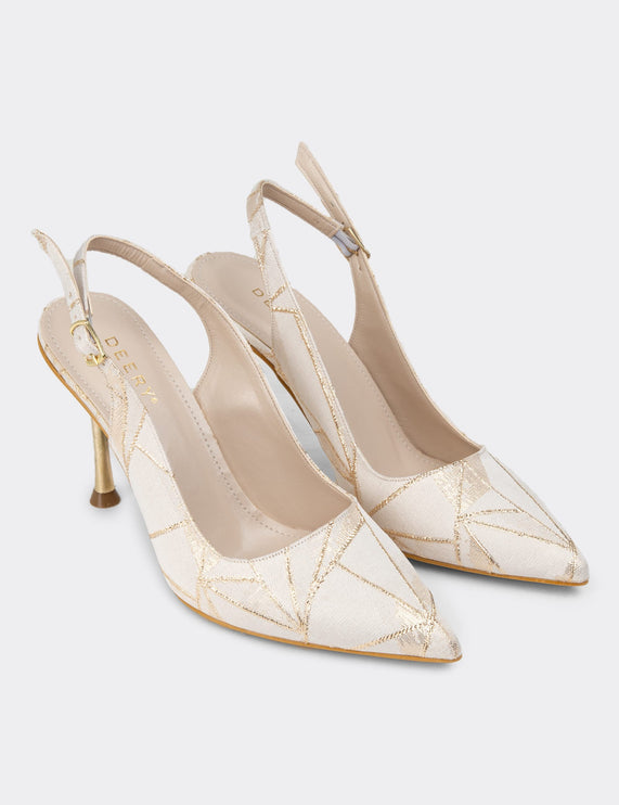 Cream Color Women's Heeled Shoes H17