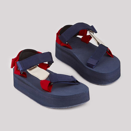 Navy Blue Women's Thick Heeled Sandals -551