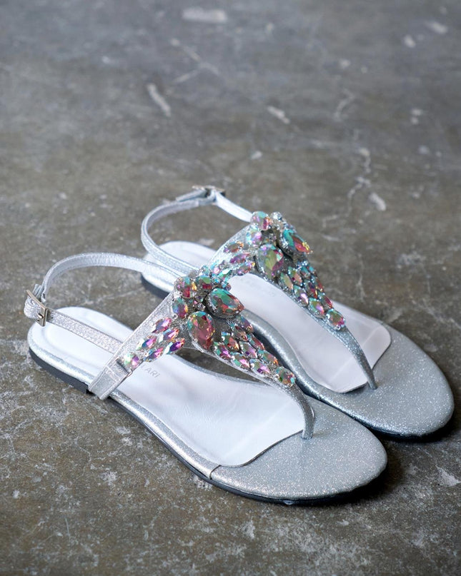 Latwı Green Sılvery Sandals -0018