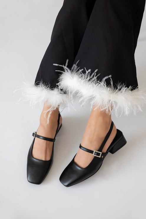 Lita Women's Heeled Leather Shoes Beige ║1054