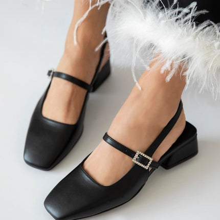 Lita Women's Heeled Leather Shoes Beige ║1054