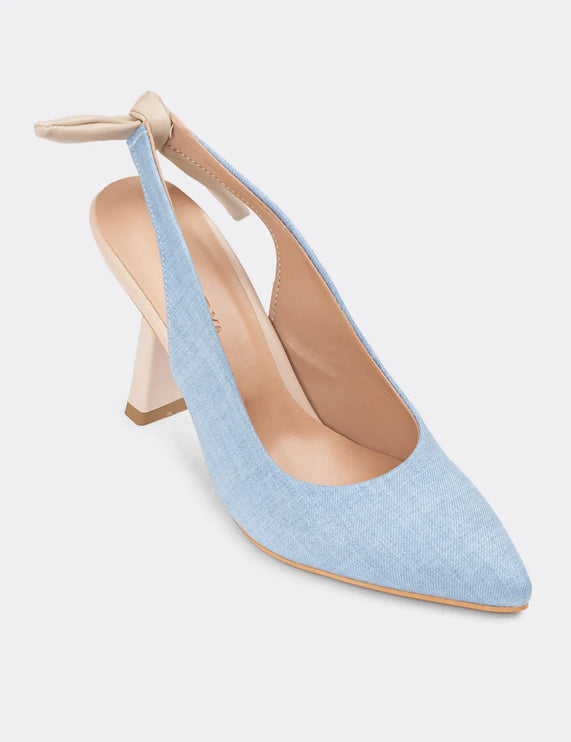 Blue Women's Heeled Shoes 74║