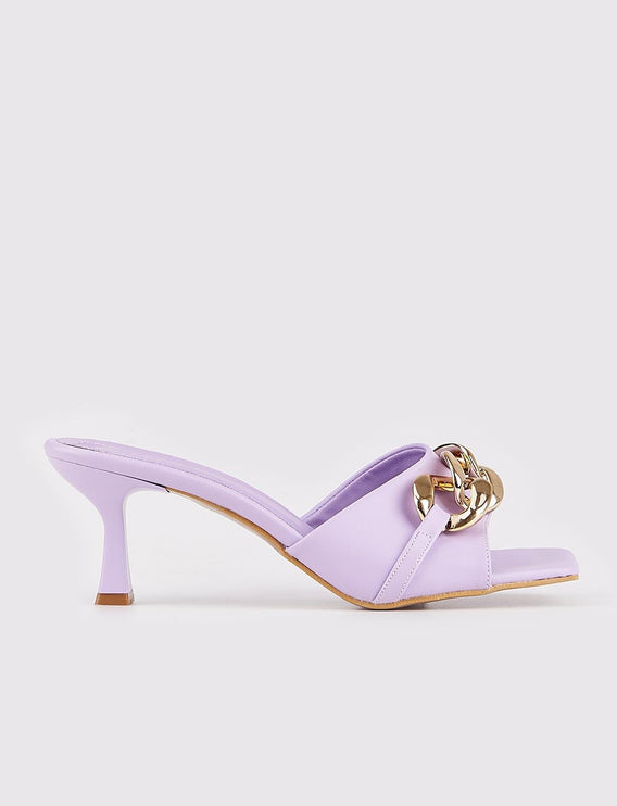 Purple Women's Heeled Slippers -801