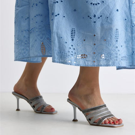 Moude Women's Heeled Slippers Beige -988