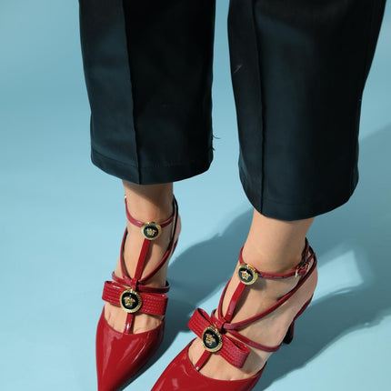 Grado burgundy Patent Leather Women's Heeled Shoes 175║